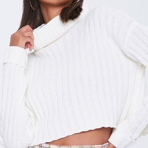 Forever21 Cropped Turtleneck Poncho Sweater